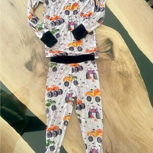 The Sleepy Sloth Monster Truck Halloween Print Kids Bamboo Pajama Set 4t